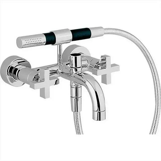Cisal Barcelona Смеситель настенный для ванны с ручной лейкой, держателем, цвет: Chrome BA00010321