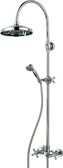 Bossini Retro Душевая стойка: смеситель, ручной и верхний душ, 1 вид струи, шланг, цвет: chrome L01526.030