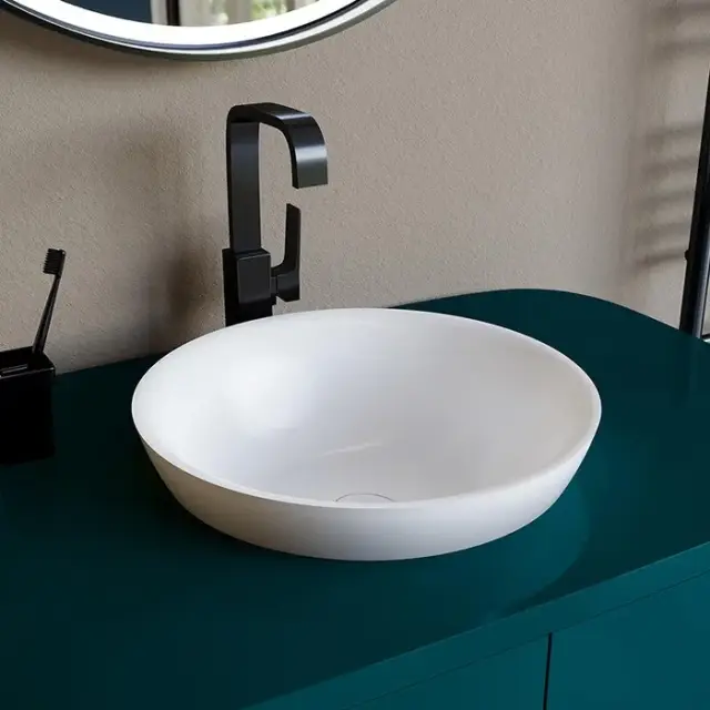 Salini Marea 03 S-Stone Раковина полувстраиваемая 41,5х41,5х16h, цвет белый матовый 1802203M