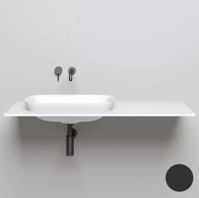 Salini Marea 02 S-Stone Раковина полувстраиваемая 59,8х39,8х16h, черный мат., RAL 1802202MF