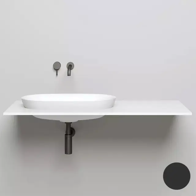 Salini Marea 01 S-Stone Раковина полувстраиваемая 64,5х38,7х16h, черный мат., RAL 1802201MF