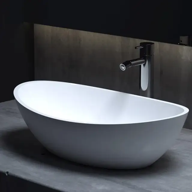 Salini Noemi Раковина накладная S-Sense, округлая, 56х34х15h см, цвет: белый глянцевый 1101103G