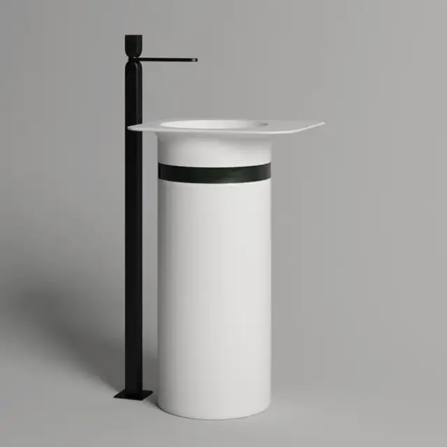 Salini Ninfea 01 S-Stone Раковина напольная 54,5х44,7х85h, цвет белый матовый 130221M