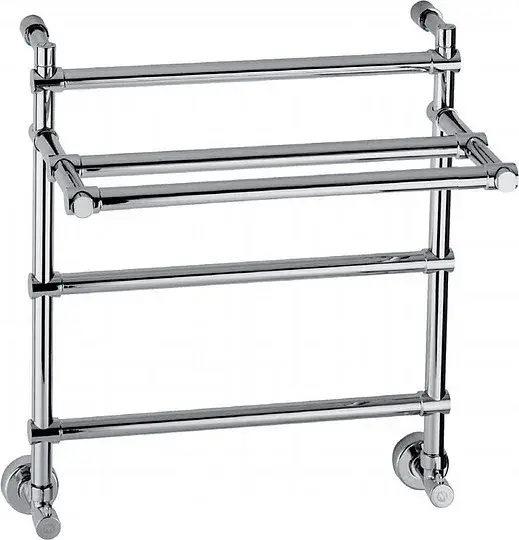 Margaroli Sole 455 Полотенцесушитель водяной с полкой для ГВС 43,5х60h (int 37), нижнее, цвет: chrom 4553703CRP