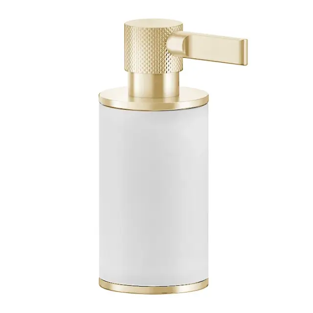 Gessi Inciso Дозатор для жидкого мыла настольный, с белой колбой, цвет: gold PVD 58537#246