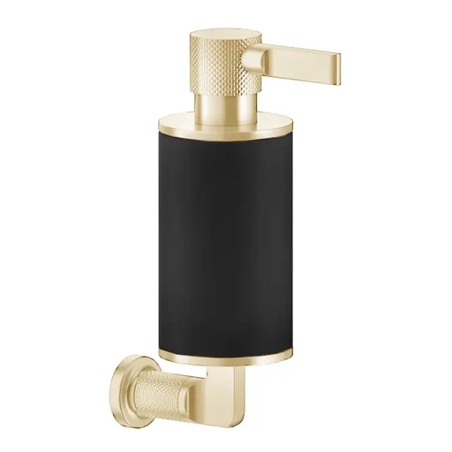 Gessi Inciso Дозатор для жидкого мыла настенный, с черной колбой, цвет: gold PVD 58514#246
