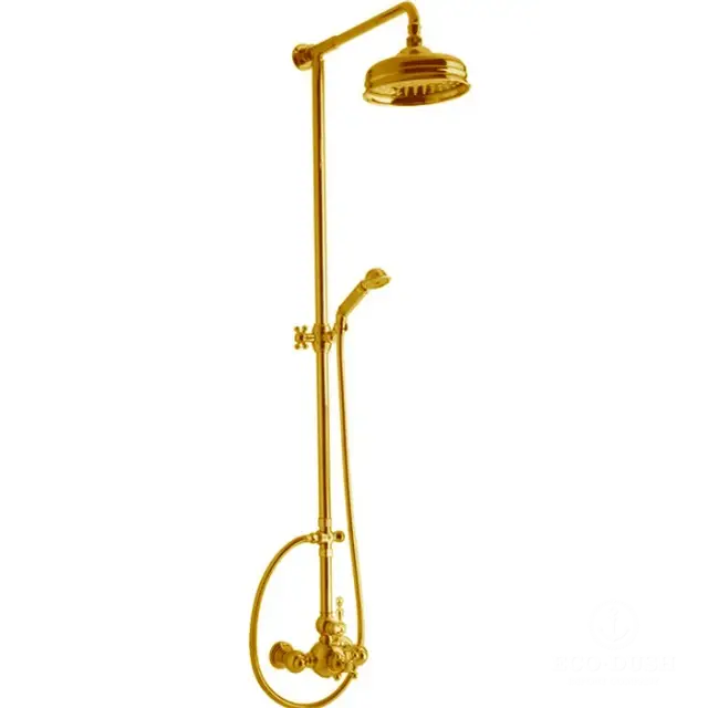 Cisal Arcana America Душевая стойка: термостатический смеситель, цвет: 24K Gold AA00407024