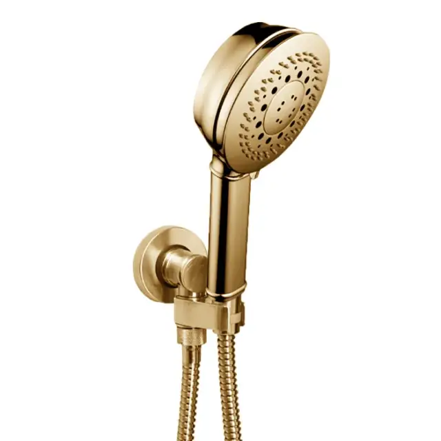 Bossini Classic Душевой гарнитур: душевая лейка, держатель с подводом воды, шланг, цвет: gold C17003.021
