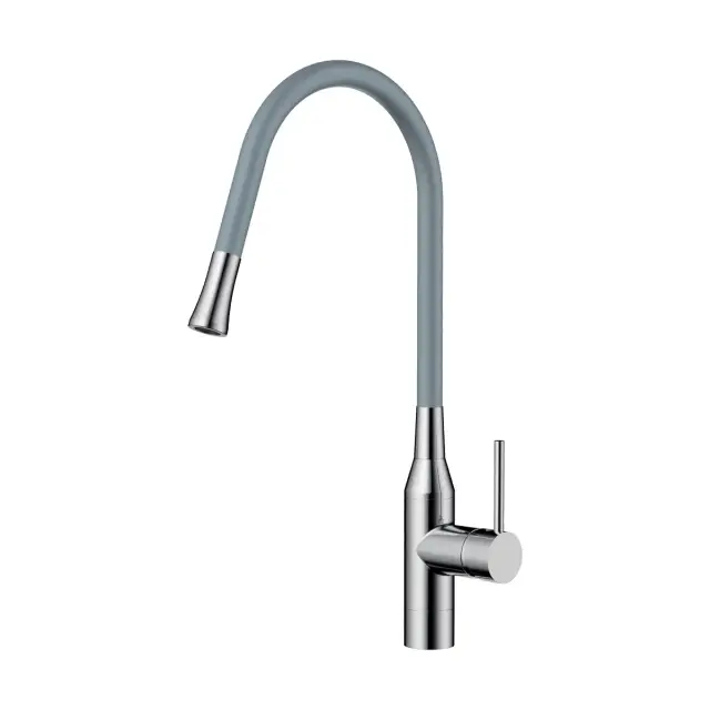 Omoikiri Yatomi-BN-GR Смеситель для кухни, с гибким изливом, цвет: нержавеющая сталь/Leningrad Grey 4994251