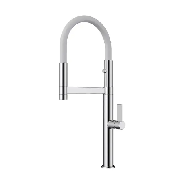 Omoikiri Osaka-C-WH Смеситель для кухни с гибким изливом, цвет: хром/белый 4994332