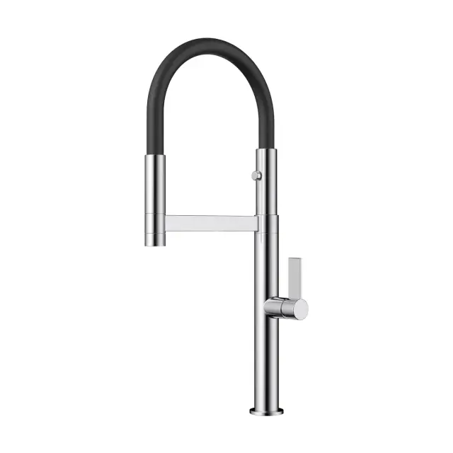 Omoikiri Osaka-C-BL Смеситель для кухни с гибким изливом, цвет: хром/черный 4994333