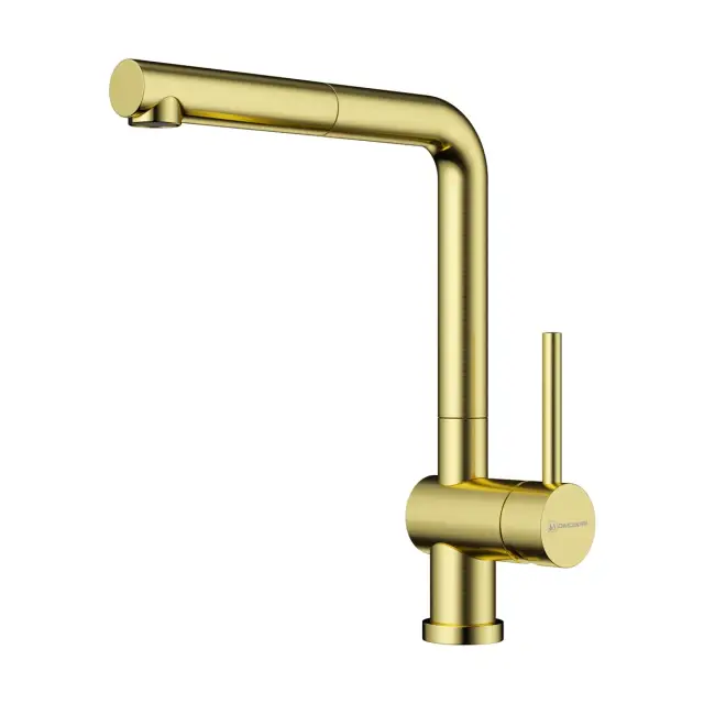 Omoikiri Akashi-S-LG Смеситель для кухни с гибким изливом, цвет: светлое золото 4994263