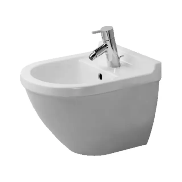 Duravit Starck 3 Биде подвесное 37х48 cм, с 1 отверстием под смеситель и креплением, цвет: белый 2281150000