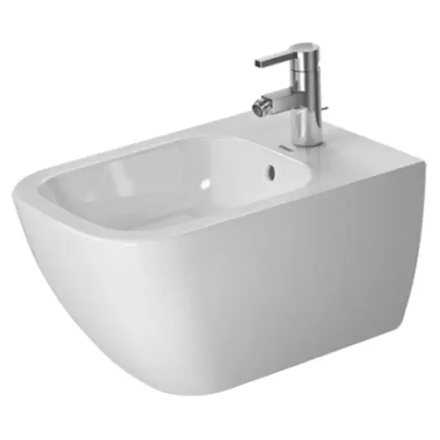 Duravit Happy D.2 Биде подвесное 35,5x54 см с 1 отверстием под смеситель, с креплением, цвет: белый 2258150000