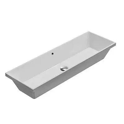 Globo Stockholm Раковина встраиваемая сверху 105x34 см, с переливом, без д/к, цвет: белый глянцевый FO105BI