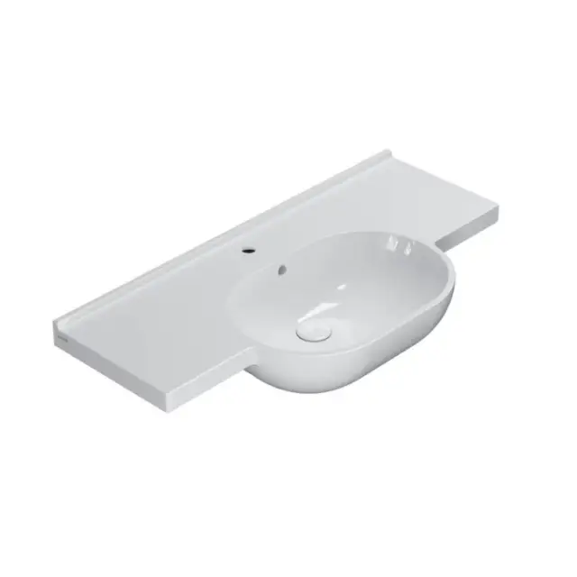 Globo Mode Раковина подвесная/накладная 100х49 см, с переливом и креплением, без д/к, цвет: белый ME100BI