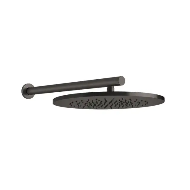 Gessi 316 Bath-Shower Верхний душ 36 см, кронштейн настенный 45 см, цвет: black metal brushed PVD 54148#707