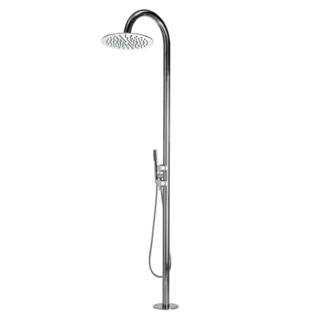 Bossini Tetis Душевая стойка: смеситель, ручной и верхний душ, 1 вид струи, шланг, цвет: chrome L00387.030