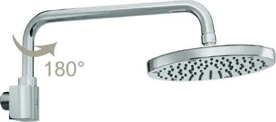 Bossini Oki Верхний душ d20 см, 1 вид струи, кронштейн настенный 33,7 см, цвет: chrome H55405.030