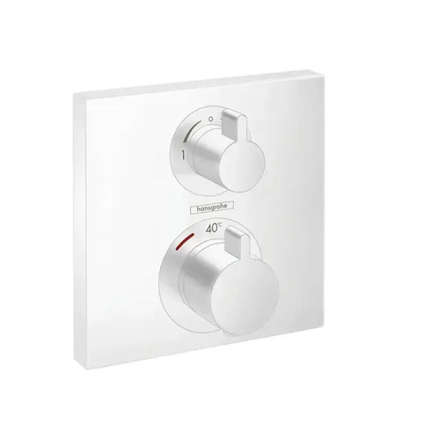 Hansgrohe Ecostat Square Термостат для душа встраиваемый на 2 потребителя, цвет: матовый белый 15714700