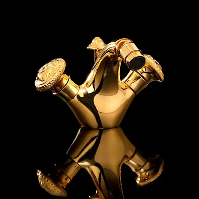 Devon&Devon Excelsior Swan Смеситель для биде на 1 отверстие, цвет золото 24к. EXC-SW110GK