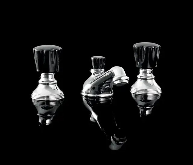 Devon&Devon Black Morris Смеситель для раковины на 3 отв., ручки черные, цвет: хром DDMRBL300CR