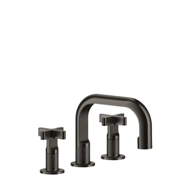 Gessi Inciso Смеситель для раковины на 3 отверстия излив 14 cм, h14,5 cм, цвет nero XL 58112#299