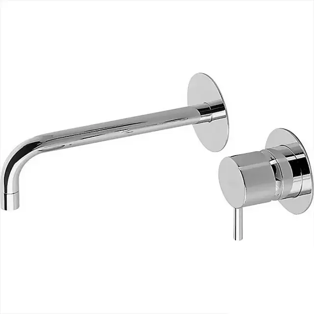 Cisal Less New Смеситель для раковины на 2 отверстия из стены, излив 25,8-22,5 см, цвет: Chrome LN00551721