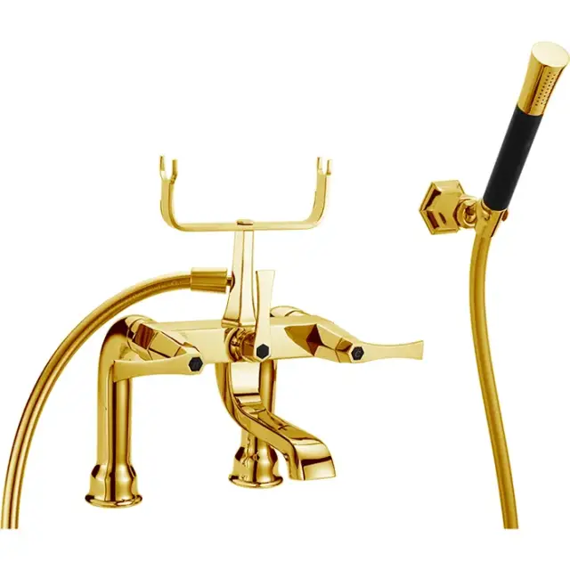 Cisal Cherie Смеситель на борт ванны двухвентильный, цвет: Gold/Night Black CF0000907C