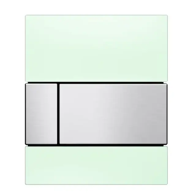 Tece Square Кнопка смыва с покрытием от отпечатков, стекло, цвет: мятный зеленый/нерж. сталь, сатин 9242804