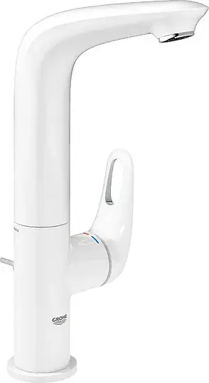 Grohe Eurostyle New Смеситель для раковины высокий, с д/к, высота излива 24,5 см, цвет: белая луна 23569LS3