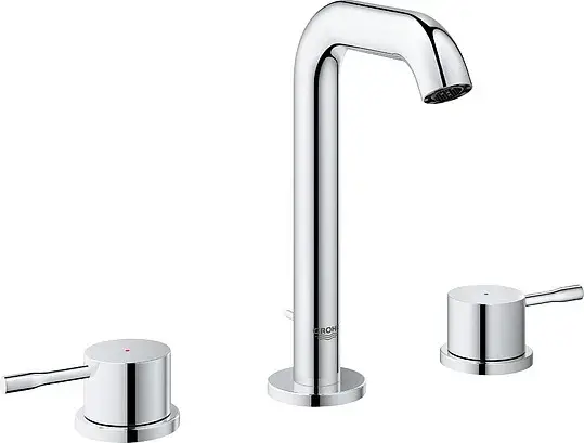 Grohe Essence New Смеситель для раковины высокий вентильный, с д/к, высота излива 16 см, цвет: хром 20296001