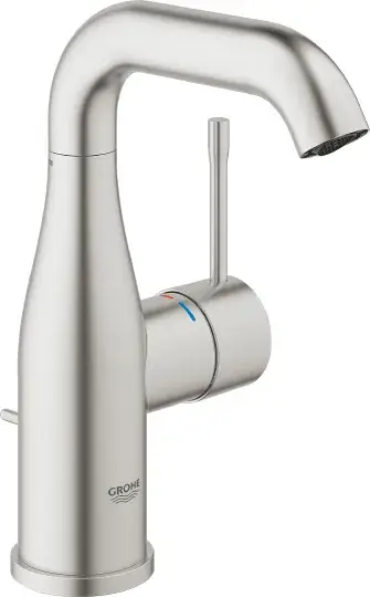 Grohe Essence New Смеситель для раковины высокий, с д/к, высота излива 16 см, цвет: суперсталь 23462DC1