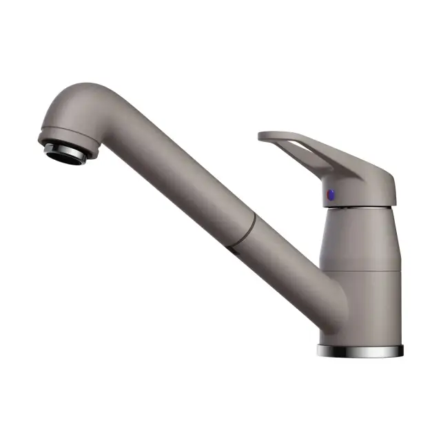 Omoikiri Tateyama-S-GR Смеситель для кухни, с выдвижным и гибким изливом, цвет: Leningrad Grey 4994176