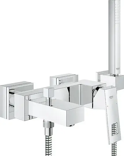 Grohe Eurocube Смеситель для ванны накладной, с ручным душем, цвет: хром 23141000