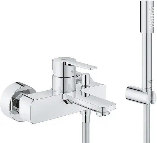 Grohe Lineare New Смеситель для ванны с ручным душем, держателем и шлангом 150см, цвет: хром 33850001