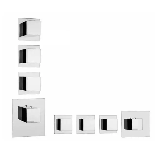 Bossini Cube Смеситель термостатический, встраиваемый, с девиатором, цвет: chrome Z032205.030
