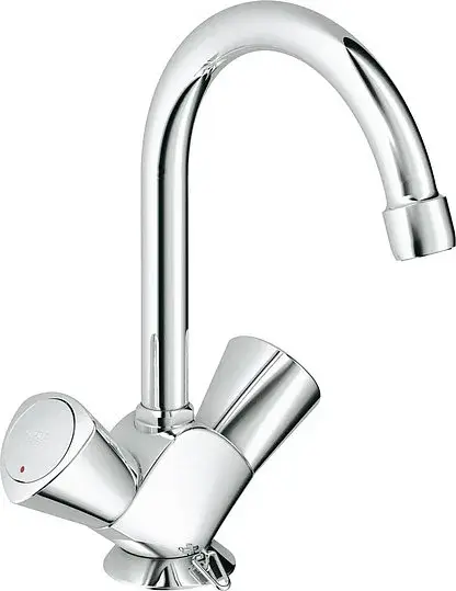 Grohe Costa S Смеситель для раковины вентиль., без донного клапана, длина излива 13,7 см, цвет: хром 21338001