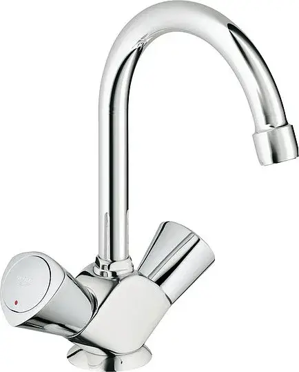 Grohe Costa S Смеситель для раковины вентильный, с донным клапаном, длина излива 13,7 см, цвет: хром 21257001