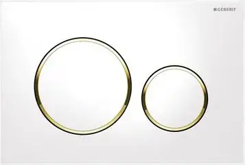 Geberit Sigma 20 Кнопка смыва для инсталляции, пластик цвет: белый, окантовка позолоченная 115.882.KK.1