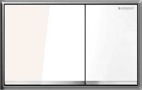 Geberit Omega 60 Кнопка смыва для инсталляции, стеклянная, цвет: белый, окантовка хром глянцевый 115.081.SI.1