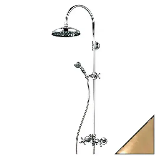 Bossini Retro Душевая стойка: смеситель, руч. и верх. душ, 1 вид струи, цвет: antique brass, bronze L01526.022