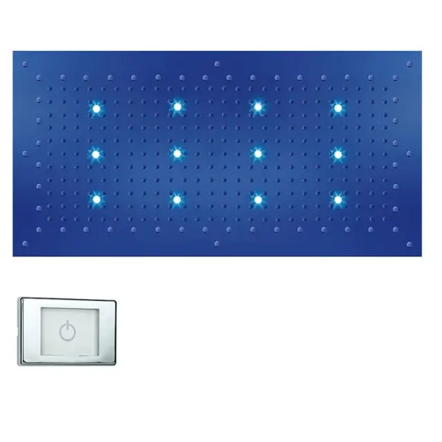 Bossini Rectangular Потолочный душ встраиваемый 100x50 см, 1 вид струи, LED RGB, цвет: chrome WI0372.030