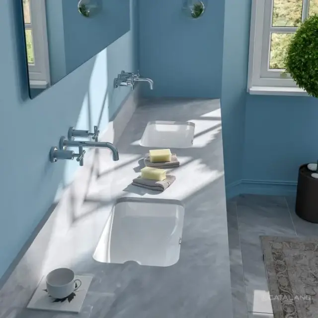 Catalano Italy Раковина встраиваемая снизу 50x35 см, с переливом, покр Cataglaze, цвет: белый глянц. 0727500001