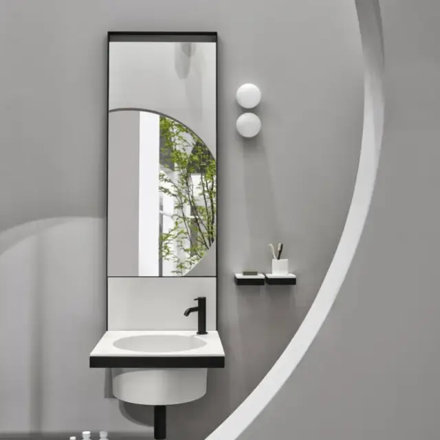 Cielo Specchi Зеркало 110x50x4 см, цвет: матовый черный ELSPTNM