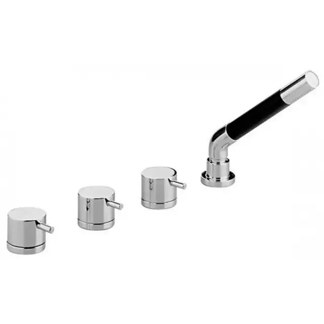 Cisal Less New Смеситель на борт ванны на 4 отверстия, с ручным душем, цвет: Chrome LN00029021