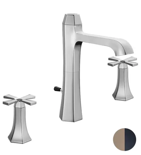 Cisal Cherie Смеситель для раковины на 3 отверстия, цвет: Polished Nickel/Night Black CX0010607D