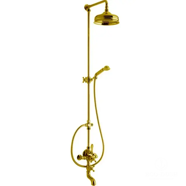 Cisal Arcana Ceramic Душевая стойка: смеситель термостатический для ванны, цвет: 24K Gold AC00413024