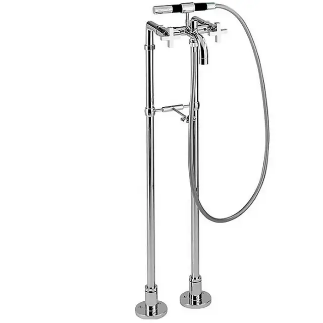 Cisal Barcelona Смеситель напольный для ванны с ручной лейкой, держателем, цвет: Chrome BA00420021