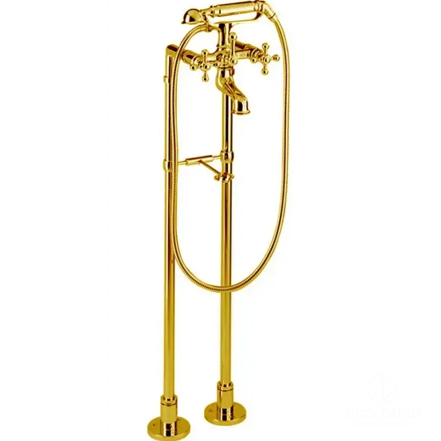 Cisal Arcana Ceramic Напольный смеситель для ванны, с душевым комплектом, цвет: 24K Gold AC00420024